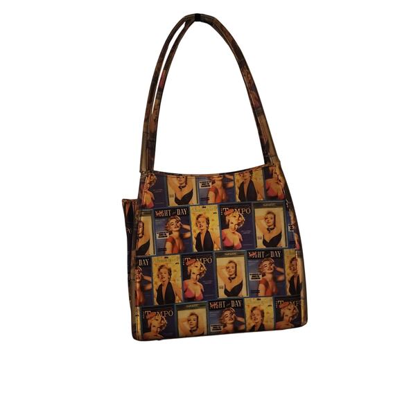 Vintage Magazine Print Handbag with MARILYN Zipper - Night and Day Collection - Picture 1 of 5
